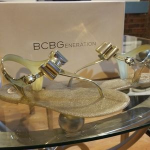 BCBGeneration gold plastic sandle